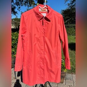 White Stag Women’s Coral Lined Zip & Snap Raincoat Pockets Size Small 4/6